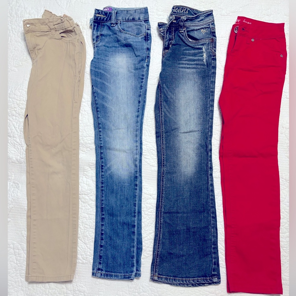 Bundle of four pairs of girls size 10 pants